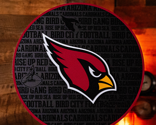 Arizona Cardinals CRAFT SERIES  3D Embossed Metal Wall Art