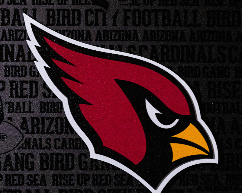 Arizona Cardinals CRAFT SERIES  3D Embossed Metal Wall Art