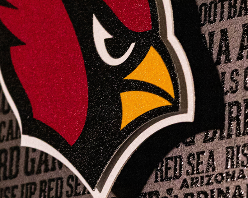 Arizona Cardinals CRAFT SERIES  3D Embossed Metal Wall Art