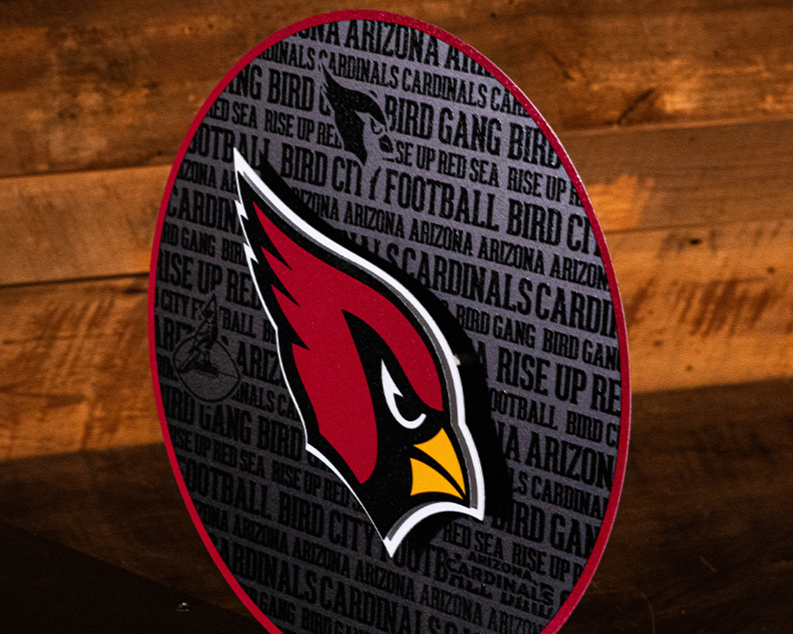 Arizona Cardinals CRAFT SERIES  3D Embossed Metal Wall Art