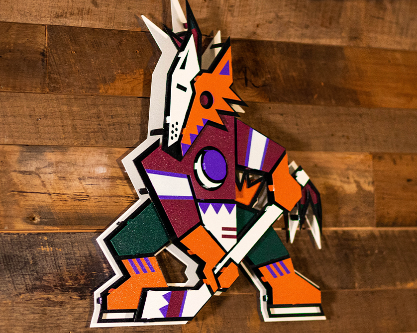 Arizona Coyotes NHL 3D Vintage Metal Wall Art