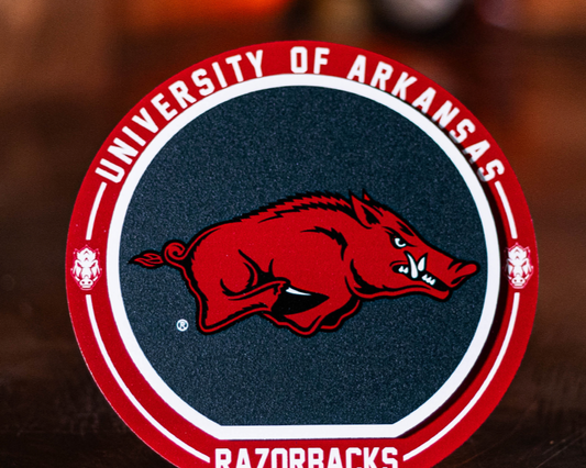 Arkansas Razorbacks "Double Play" On the Shelf or on the Wall Art