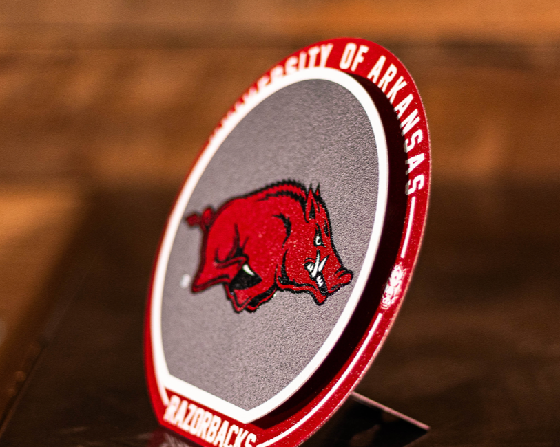 Arkansas Razorbacks "Double Play" On the Shelf or on the Wall Art