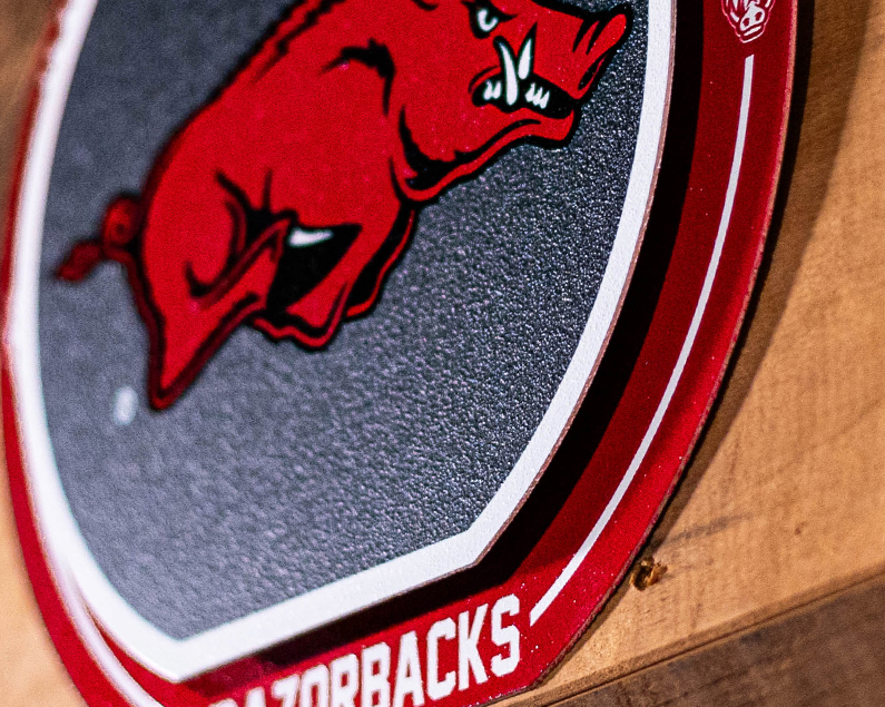 Arkansas Razorbacks "Double Play" On the Shelf or on the Wall Art