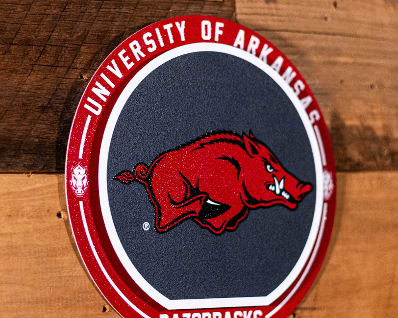 Arkansas Razorbacks "Double Play" On the Shelf or on the Wall Art