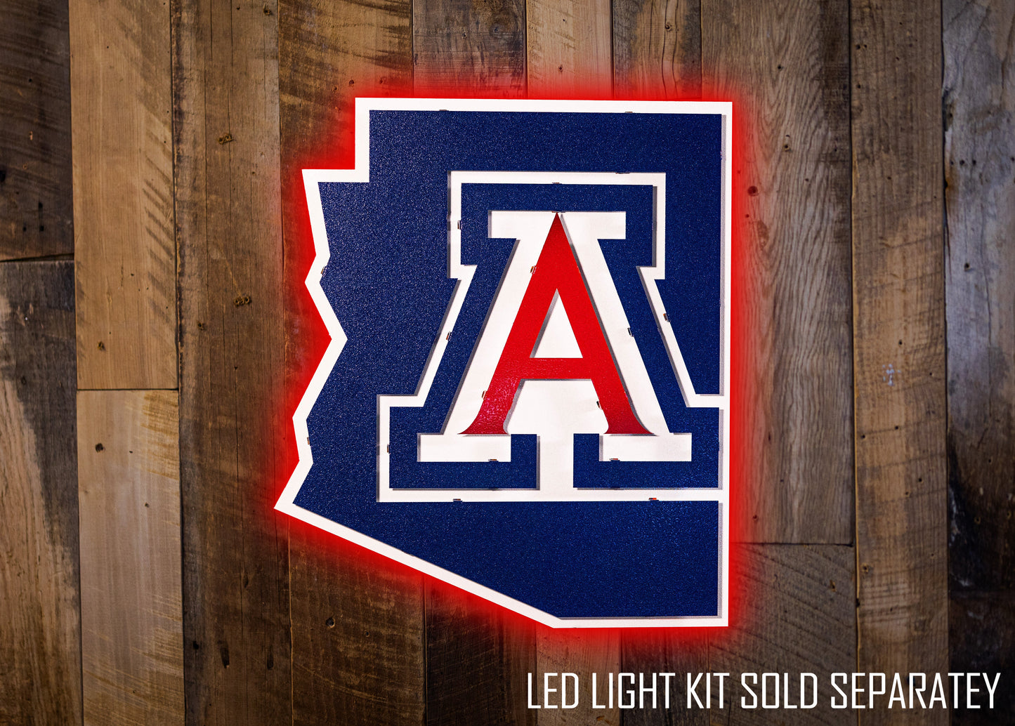 Arizona Wildcats  "A on STATE"  3D Vintage Metal Wall Art