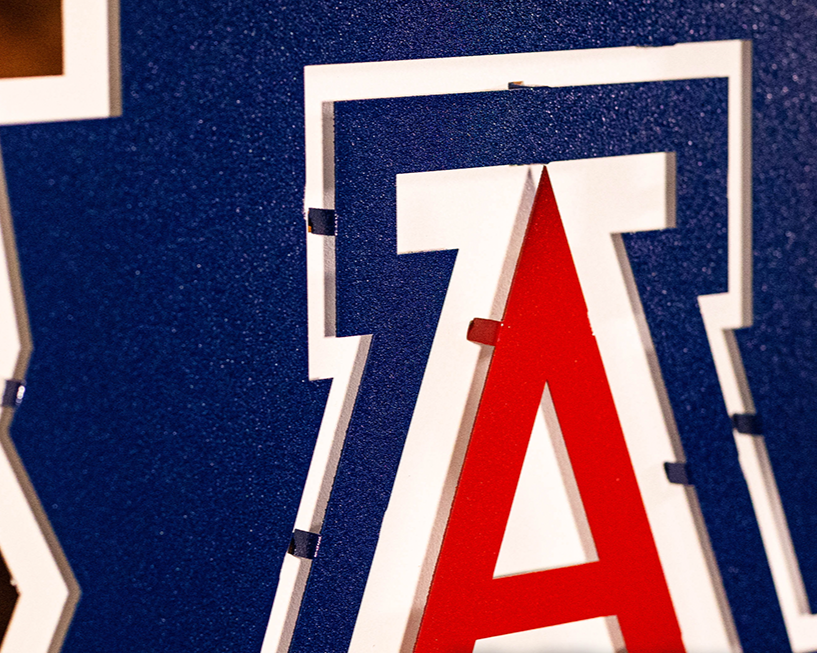 Arizona Wildcats  "A on STATE"  3D Vintage Metal Wall Art