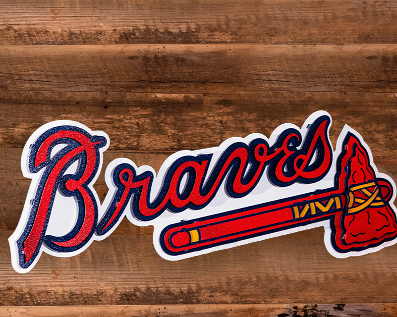 Atlanta Braves Tomahawk 3D Metal Wall Art