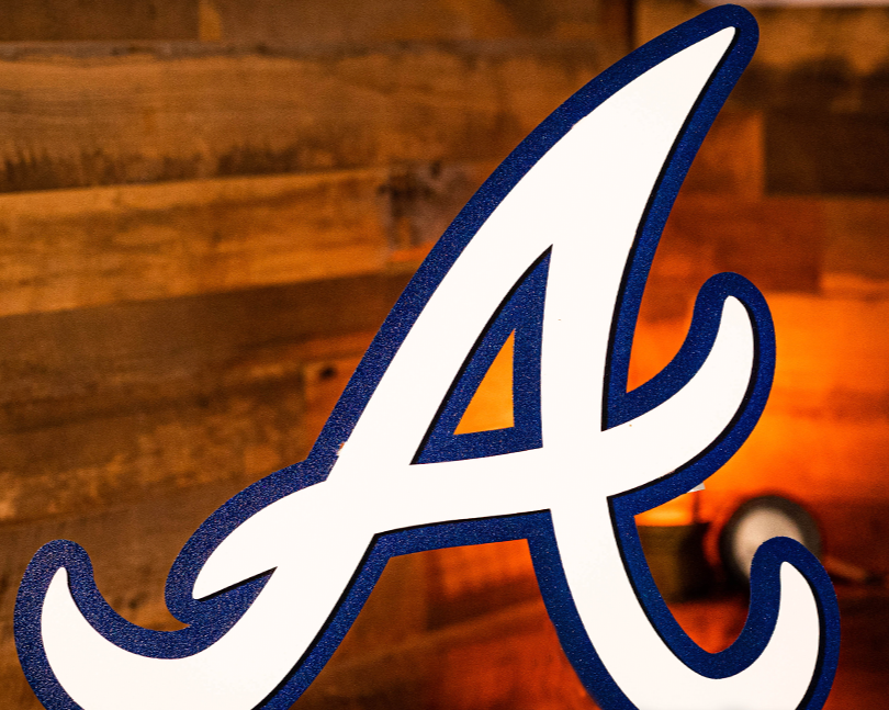 Atlanta Braves White on Blue "A" 3D Metal Wall Art