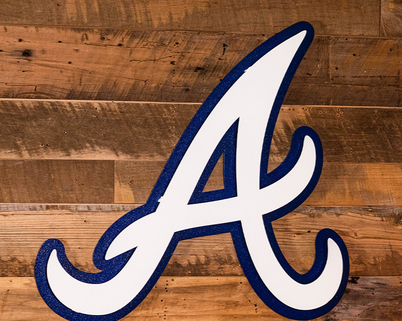 Atlanta Braves White on Blue "A" 3D Metal Wall Art