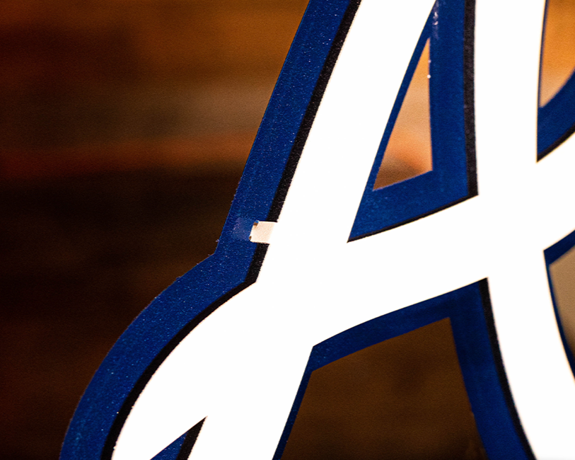 Atlanta Braves White on Blue "A" 3D Metal Wall Art