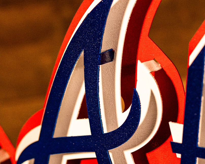 Atlanta Braves Script "ATLANTA" 3D Metal Wall Art