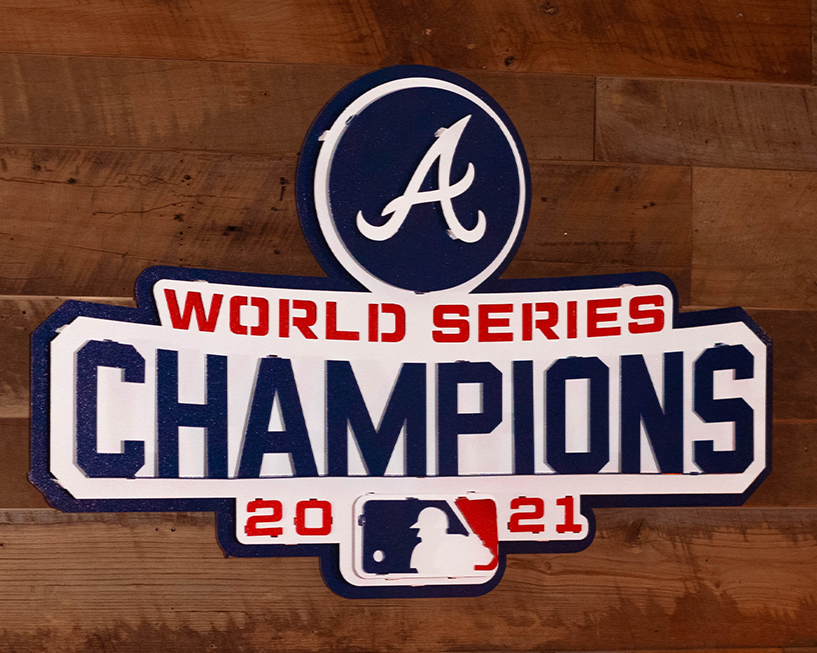 Atlanta Braves 2021 WORLD SERIES CHAMPIONS 3D Metal Wall Art