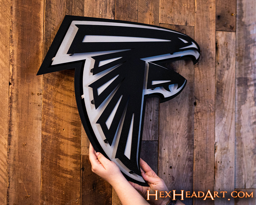 MONOCHROME - Atlanta Falcons 3D Vintage Metal Wall Art