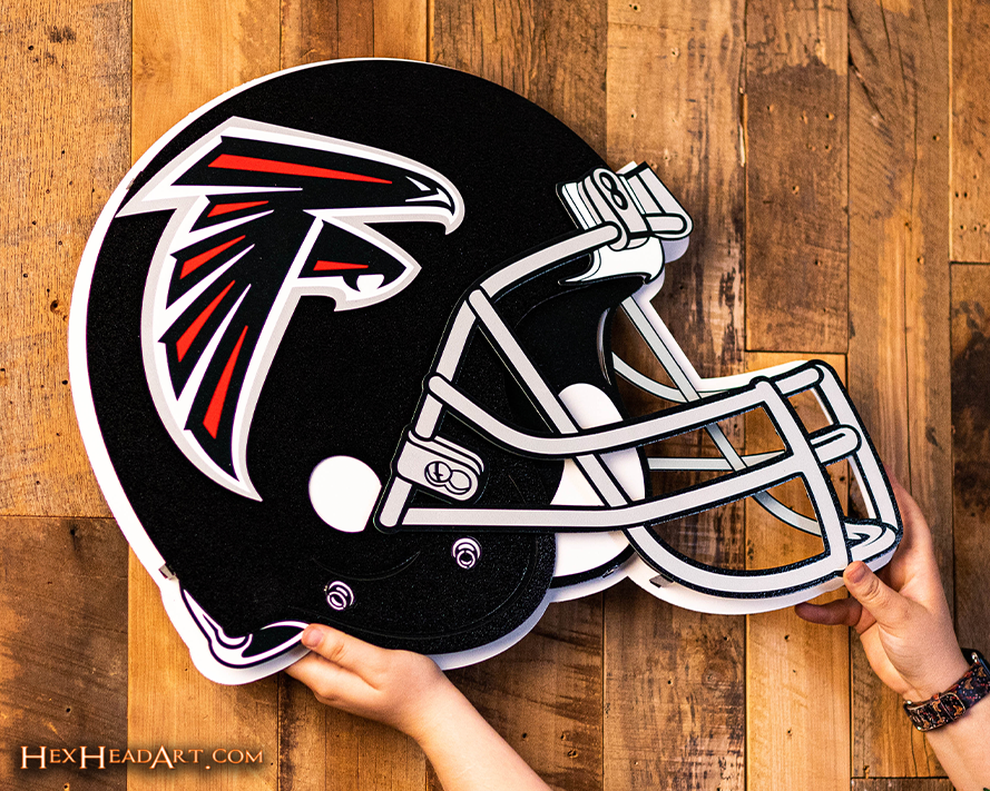 BLITZ Collection - 8 Layer Atlanta Falcons Helmet 3D Vintage Metal Wall Art