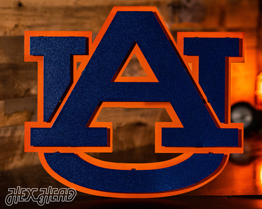 Auburn Tigers "AU" 3D Vintage Metal Wall Art