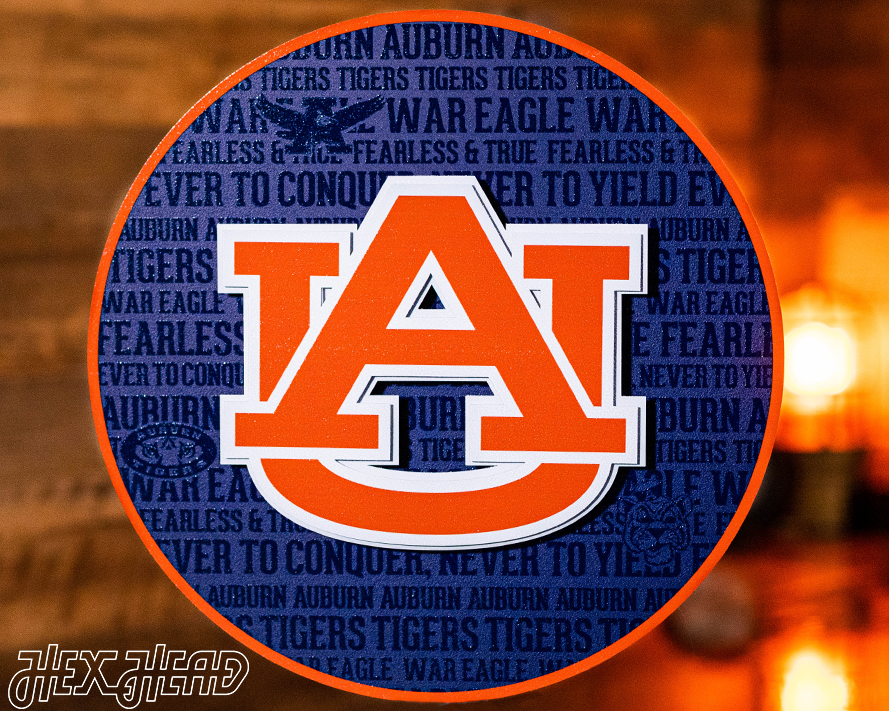 Auburn Tigers 3D CRAFT SERIES Embossed Metal Wall Art