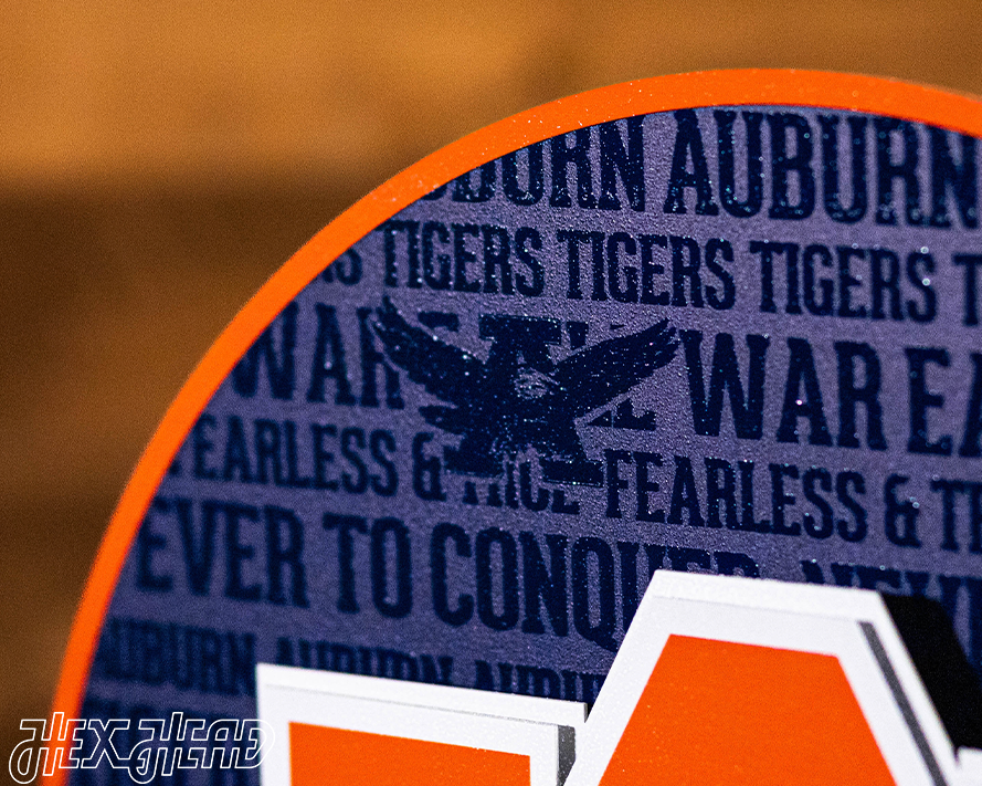 Auburn Tigers 3D CRAFT SERIES Embossed Metal Wall Art