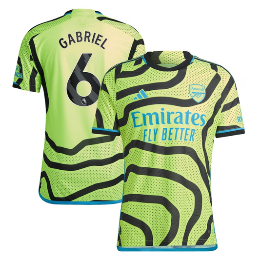 Arsenal Away Shirt 2023-24 with Gabriel 6 printing Jersey - Yellow