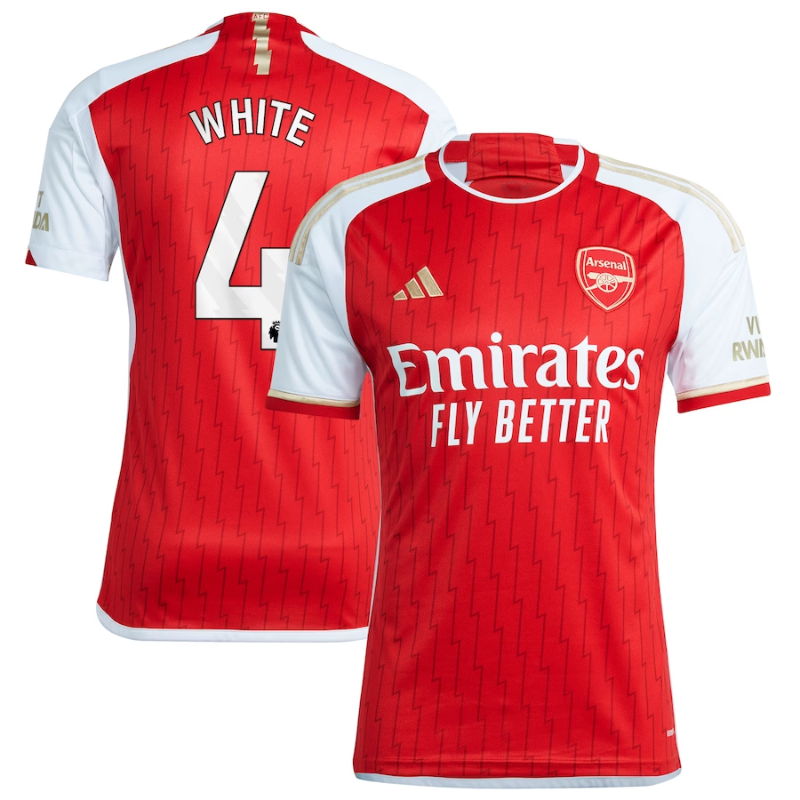 Arsenal Team 2023-24 with White 4 printing Jersey - Red