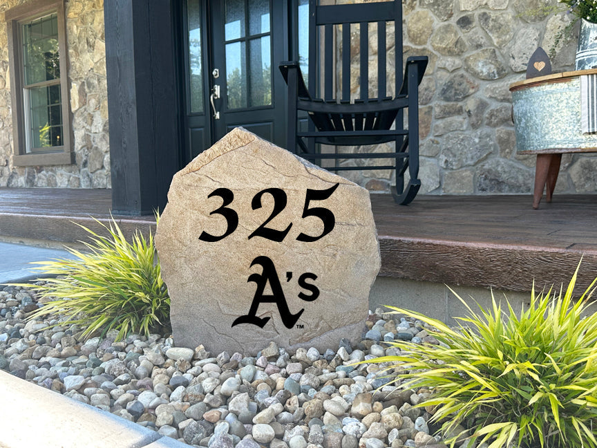 Oakland A's Design-A-Stone Landscape Art Address Stone