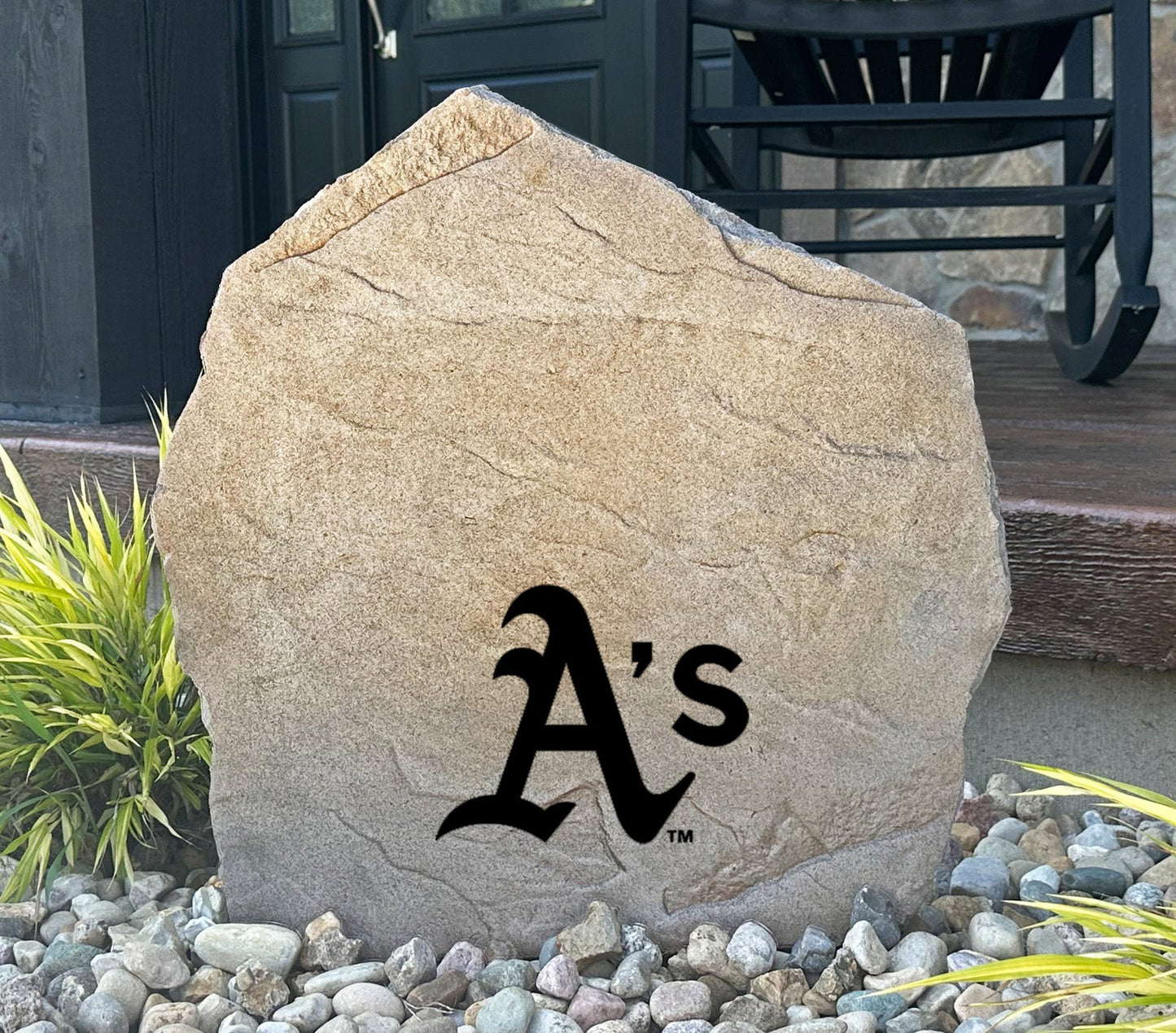 Oakland A's Design-A-Stone Landscape Art Address Stone