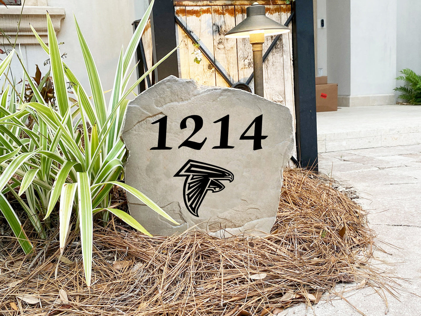 Atlanta Falcons Design-A-Stone Landscape Art Address Stone