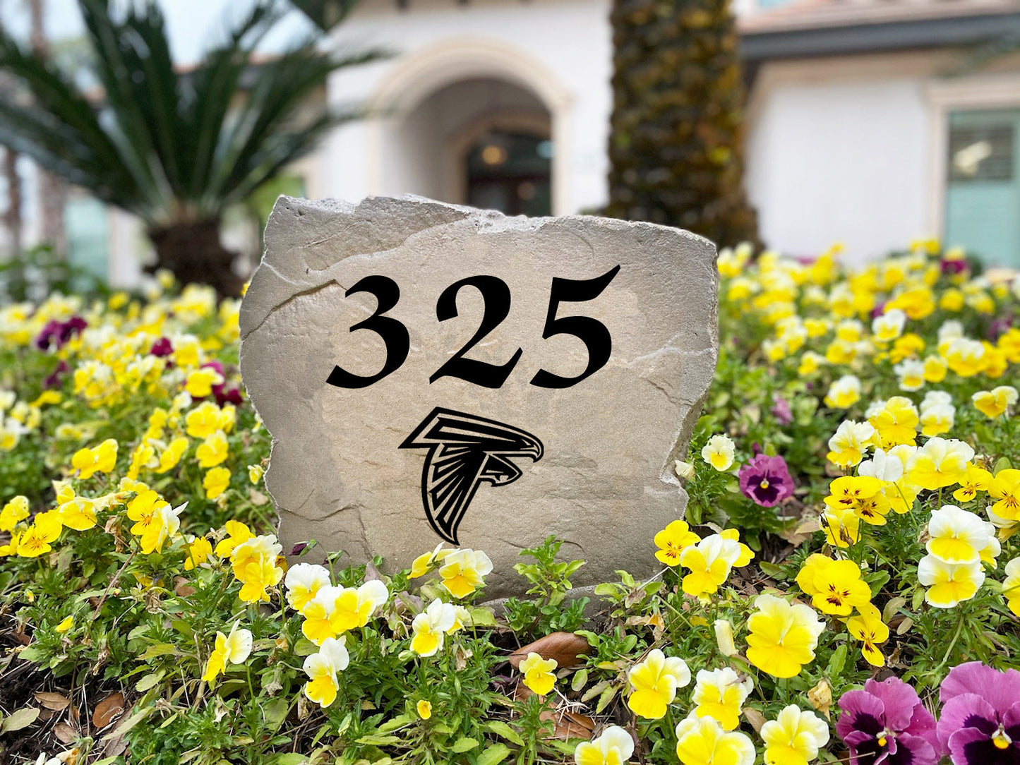 Atlanta Falcons Design-A-Stone Landscape Art Address Stone