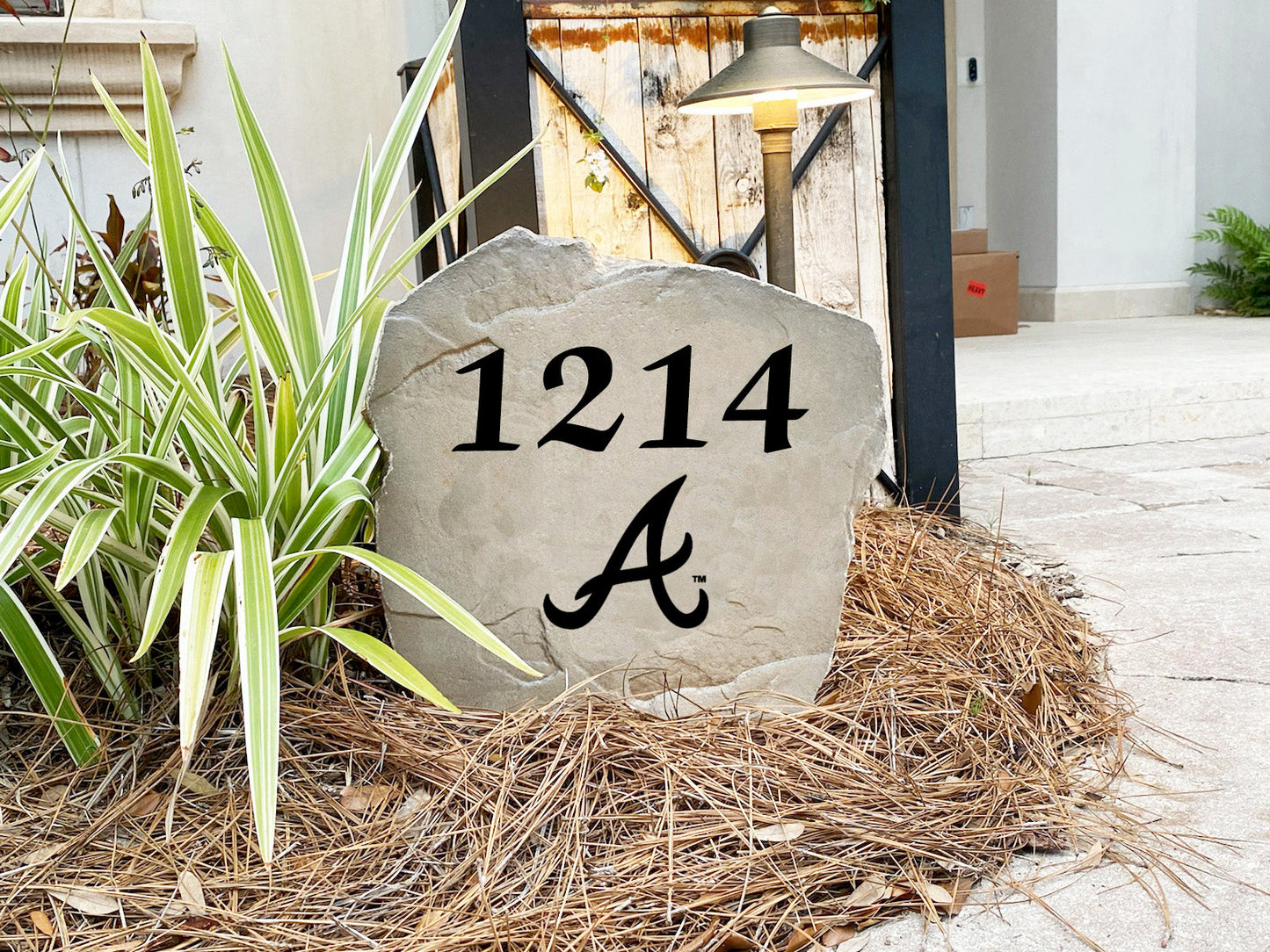 Atlanta Braves Design-A-Stone Landscape Art Address Stone