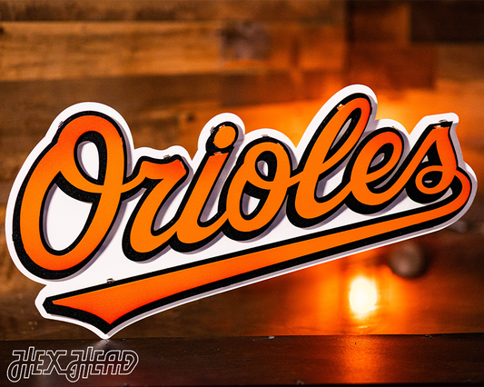 Baltimore Orioles Home Script 3D Vintage Metal Wall Art