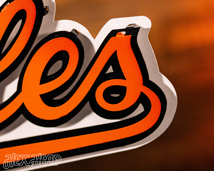 Baltimore Orioles Home Script 3D Vintage Metal Wall Art