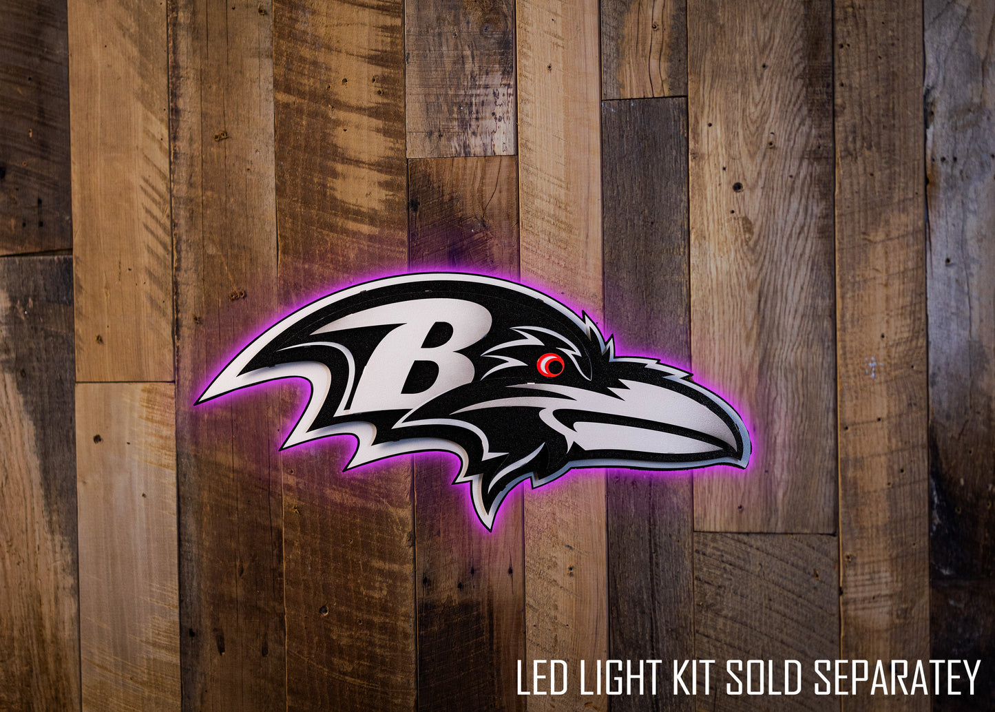 MONOCHROME - Baltimore Ravens "Raven Mascot" 3D Vintage Metal Wall Art