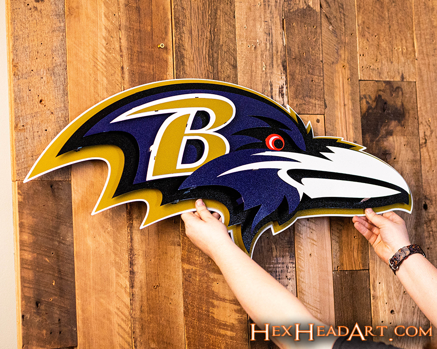 Baltimore Ravens "Raven Mascot" 3D Vintage Metal Wall Art