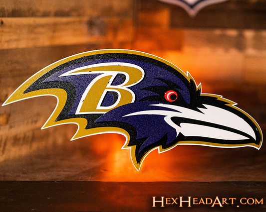 Baltimore Ravens "Raven Mascot" 3D Vintage Metal Wall Art