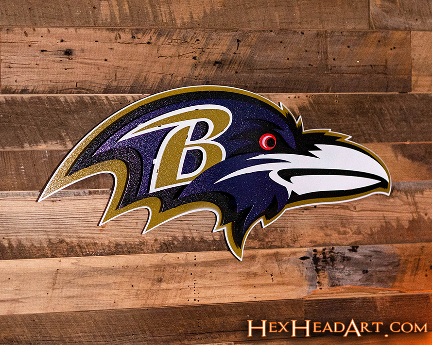 Baltimore Ravens "Raven Mascot" 3D Vintage Metal Wall Art