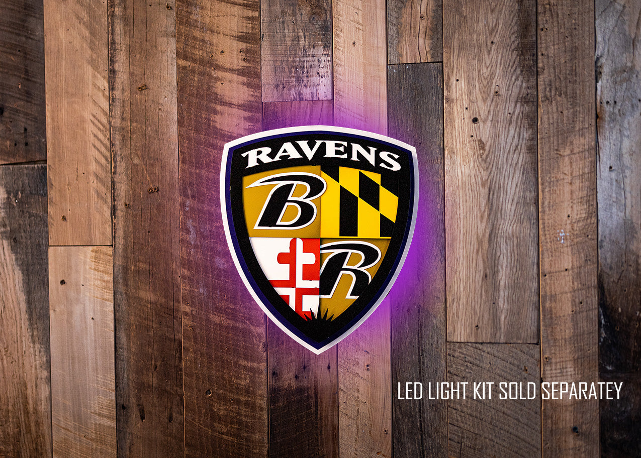 Baltimore Ravens "Shield" 3D Vintage Metal Wall Art