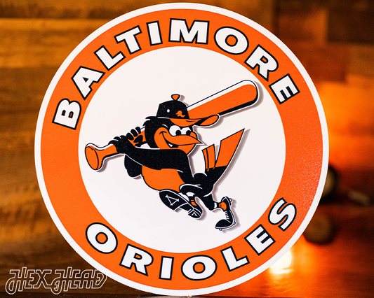 Baltimore Orioles 1970-88 Throwback 3D Vintage Metal Wall Art