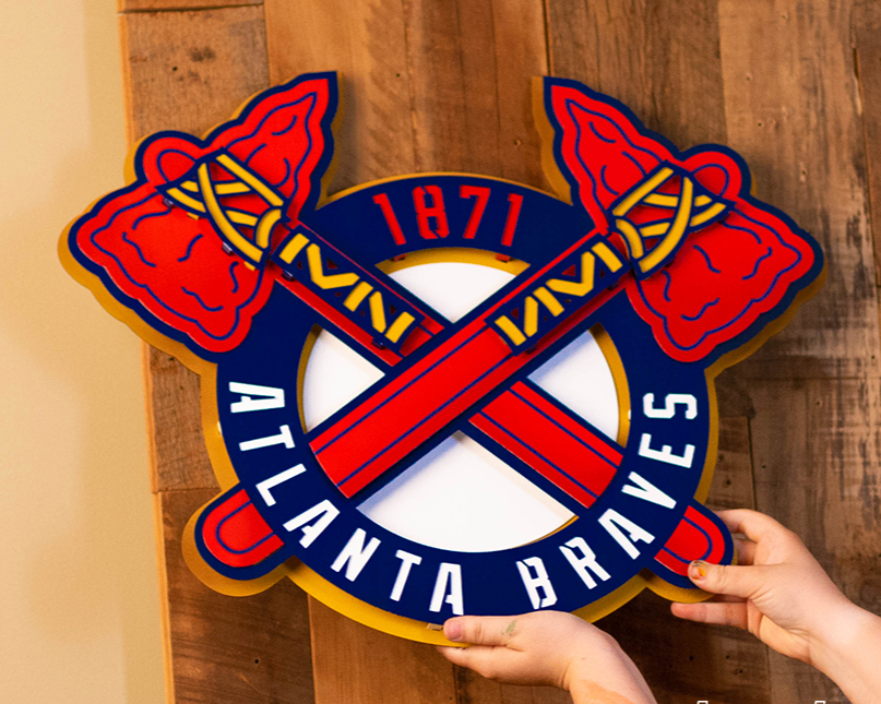 Atlanta Braves 7 layer "1871" Cooperstown  3D Metal Wall Art