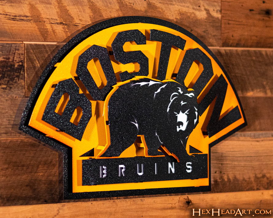 Boston Bruins RETRO 3D Vintage Metal Wall Art