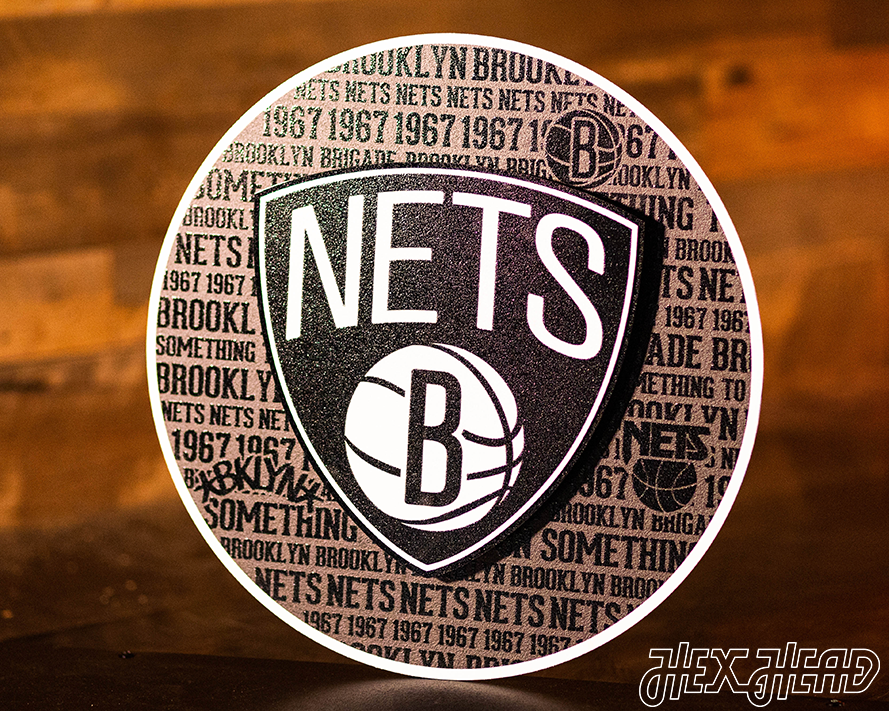 Brooklyn Nets CRAFT SERIES 3D Vintage Metal Wall Art