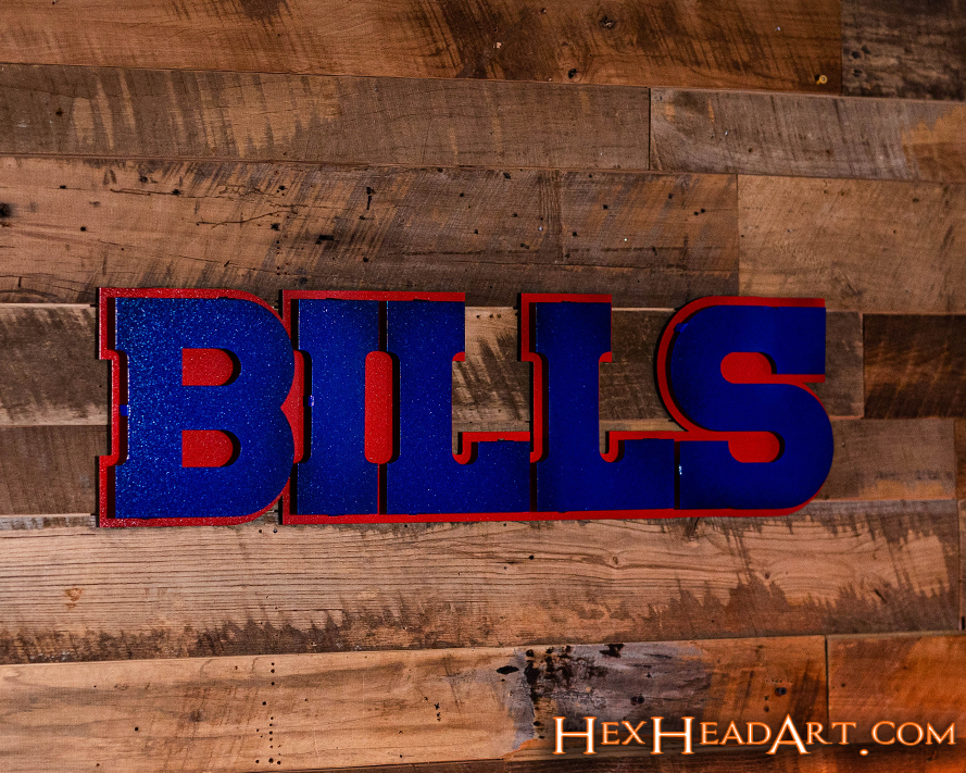 Buffalo Bills "BILLS" 3D Vintage Metal Wall Art