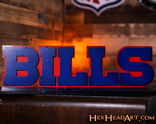 Buffalo Bills "BILLS" 3D Vintage Metal Wall Art