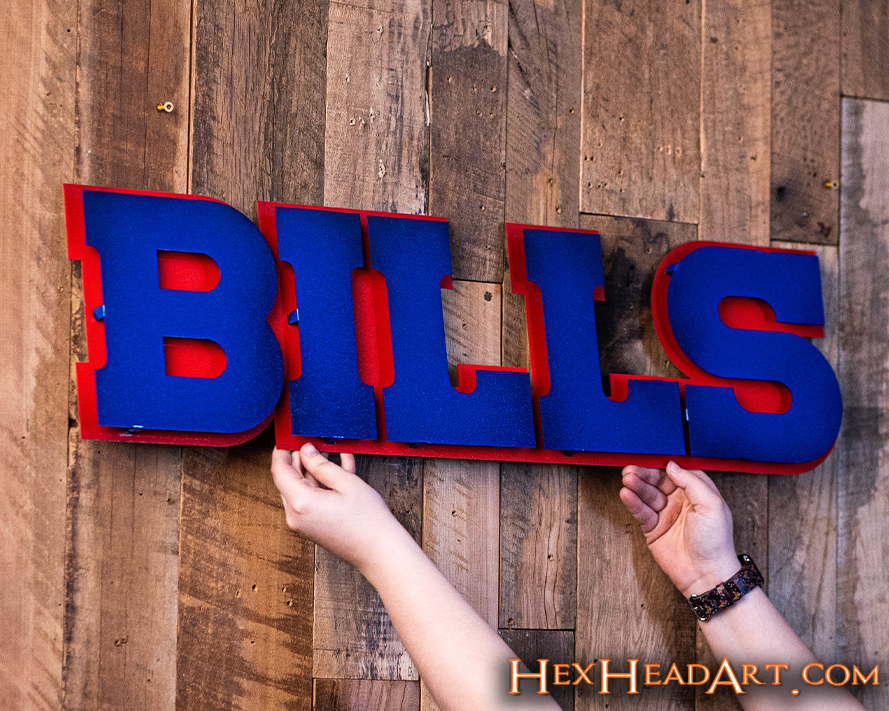 Buffalo Bills "BILLS" 3D Vintage Metal Wall Art