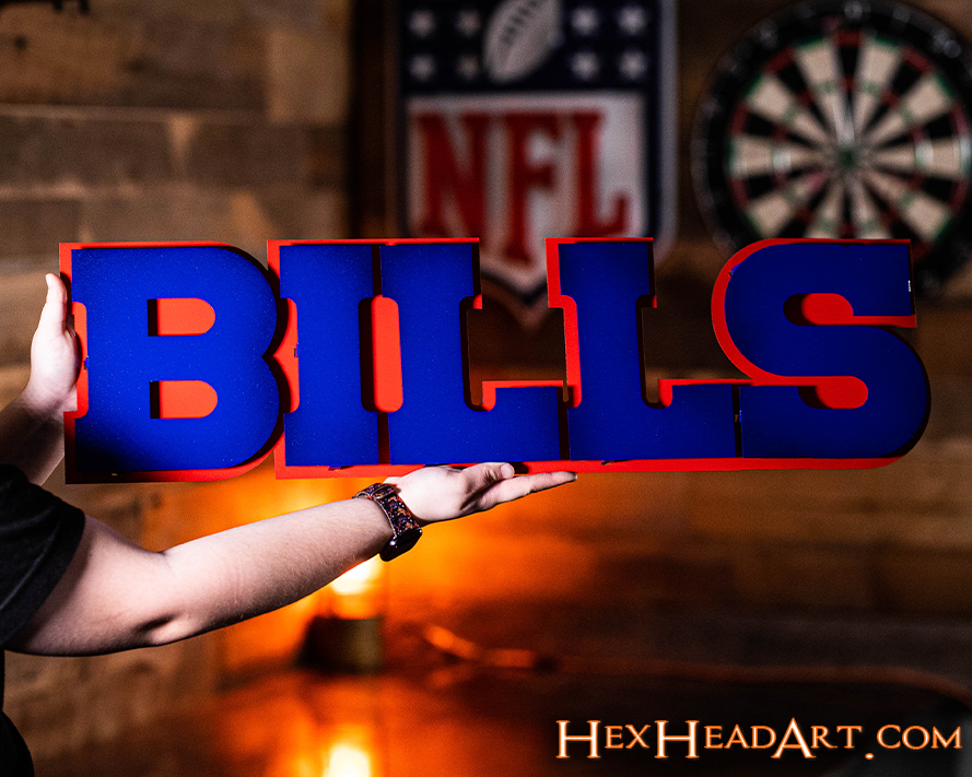 Buffalo Bills "BILLS" 3D Vintage Metal Wall Art