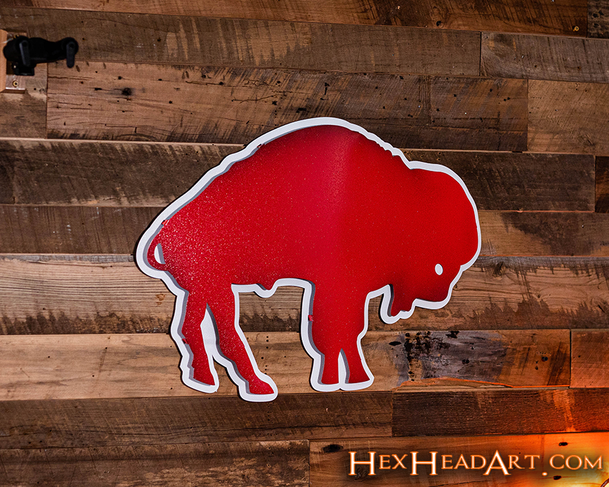 Buffalo Bills RETRO Buffalo 3D Vintage Metal Wall Art