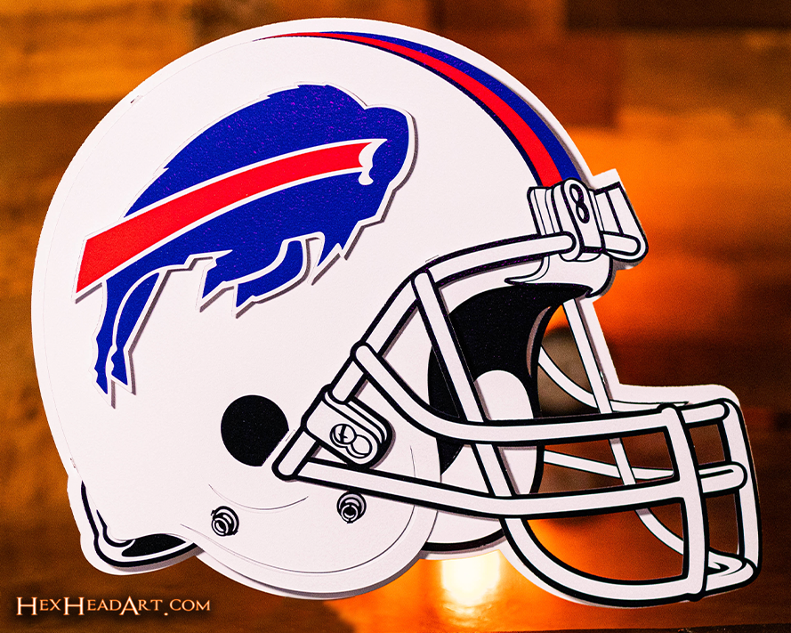 BLITZ Collection - 8 Layer Buffalo Bills Helmet 3D Vintage Metal Wall Art