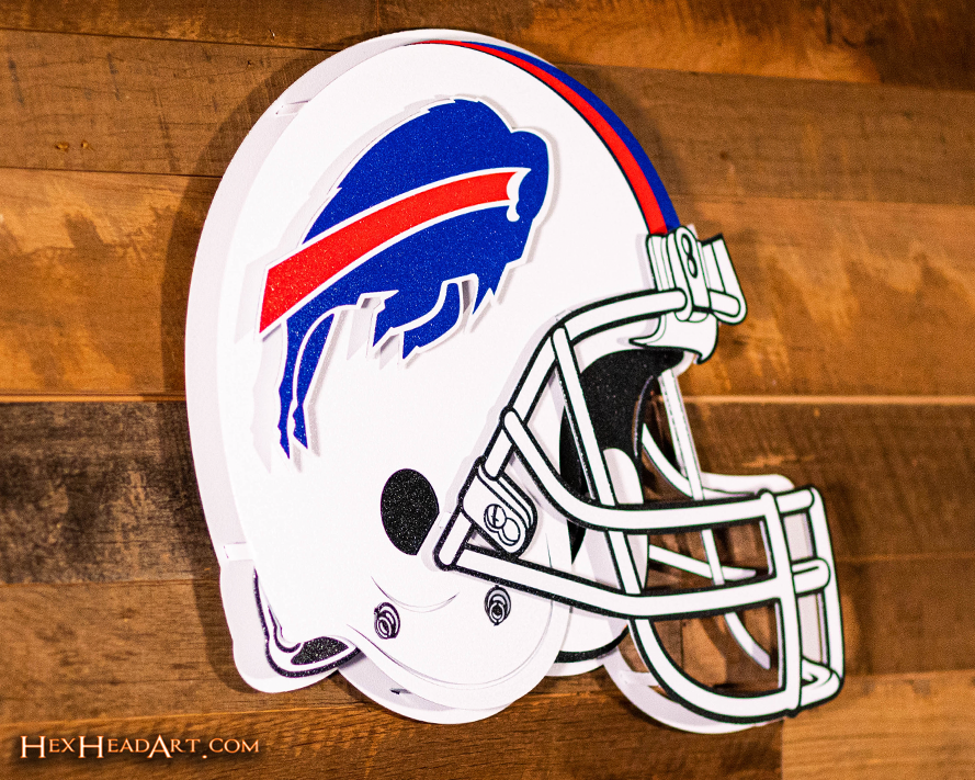 BLITZ Collection - 8 Layer Buffalo Bills Helmet 3D Vintage Metal Wall Art