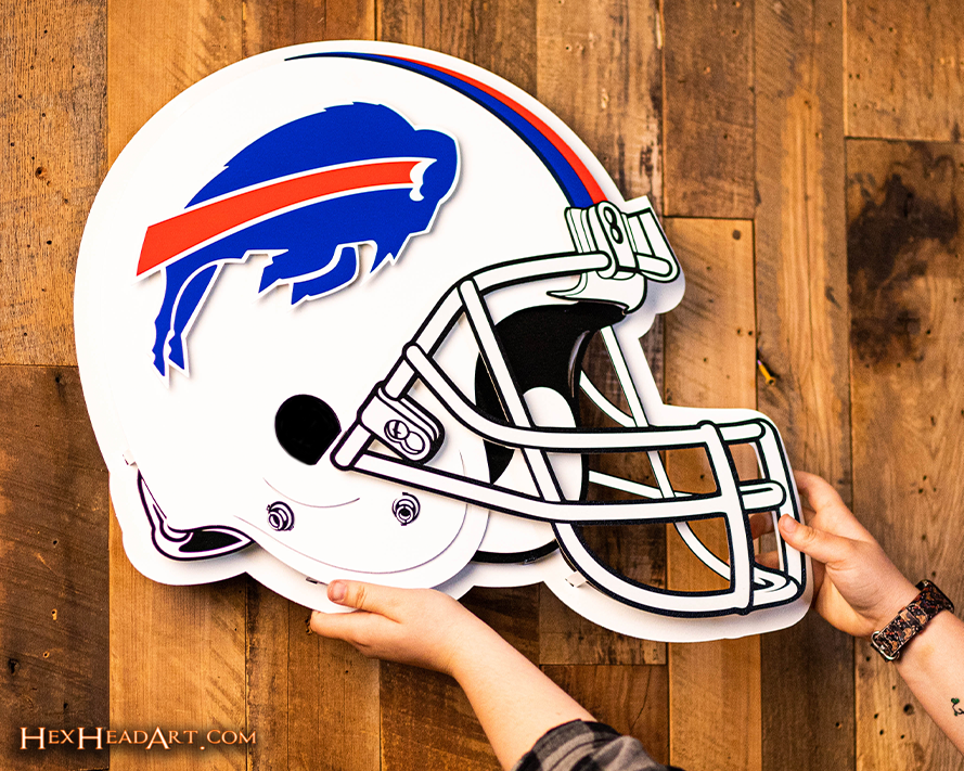 BLITZ Collection - 8 Layer Buffalo Bills Helmet 3D Vintage Metal Wall Art