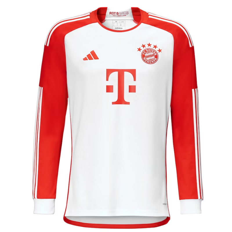 Bayern Munich Shirt 2023/24 Home Custom Long Sleeve Jersey - White