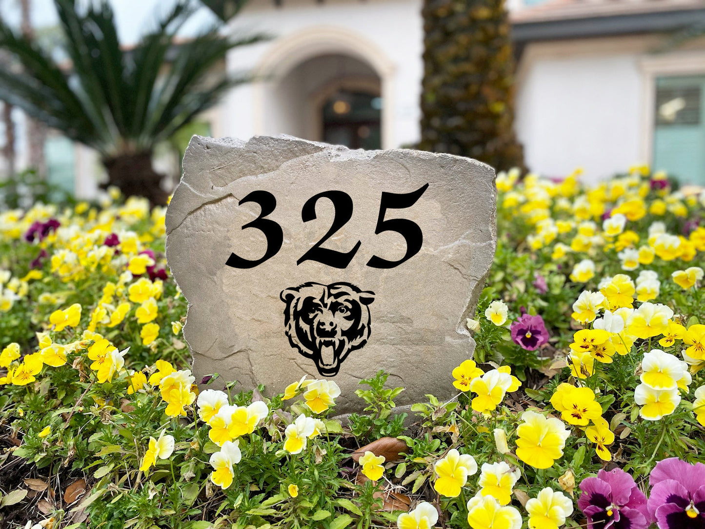 Chicago Bears Design-A-Stone Landscape Art Address Stone